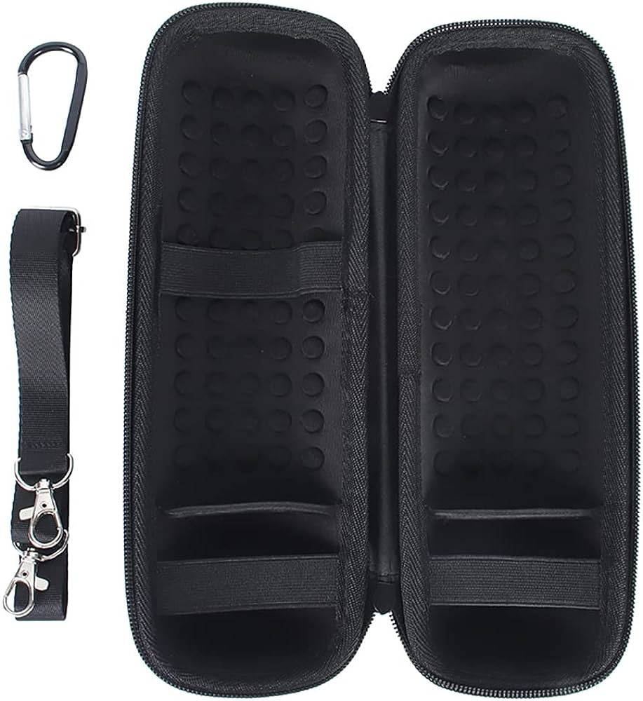 CRUVURBI Hard Case for JBL Flip 6 Bluetooth Speaker Shockproof Protective Cover Dustproof Bag with Shoulder Strap - Black