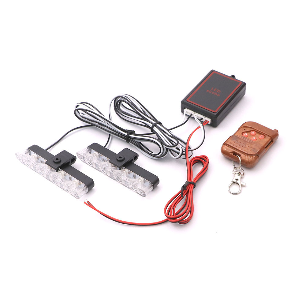 Car Exterior Police Lighting | OEM Grille | Strobe | Red & Blue | 2pcs